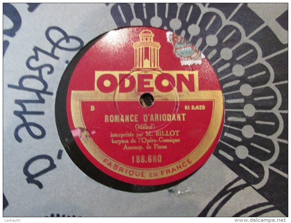 78 Tours Cimetiere De Campagne - Romance D Ariodant - M Billot - Odeon 188 680 - 78 Rpm - Gramophone Records