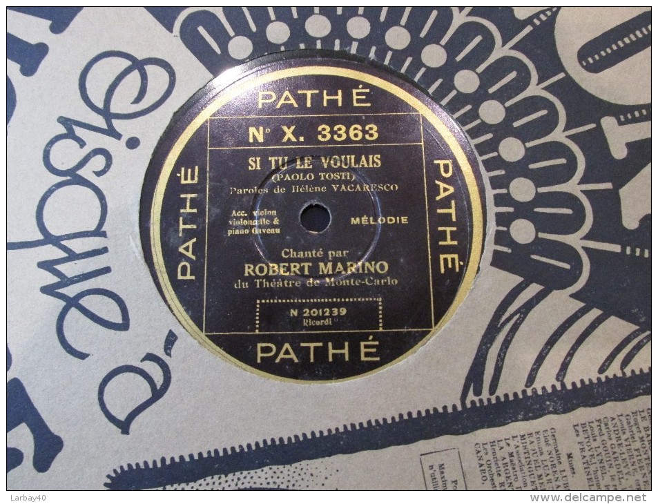 78 Tours Si Tu Le Voulais - Aubade D Amour  - Robert Marino - Pathe 3363 - 78 Rpm - Schellackplatten