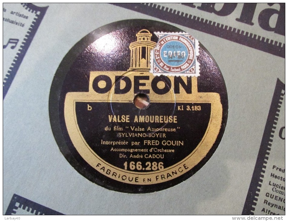 78 Tours Valse Amoureuse - Divine Lady - Fred Gouin - Odeon 166286 - 78 T - Disques Pour Gramophone