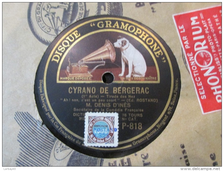 78 Tours Cyrano De Bergerac  - Denis D Ines  - P818 - 78 Rpm - Gramophone Records