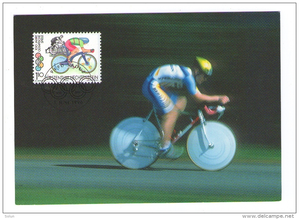 LIECHTENSTEIN MC MAXIMUM CARD 1996 OLYMPIC GAMES ATLANTA CYCLING CYCLISME CICLISMO - Cartoline Maximum