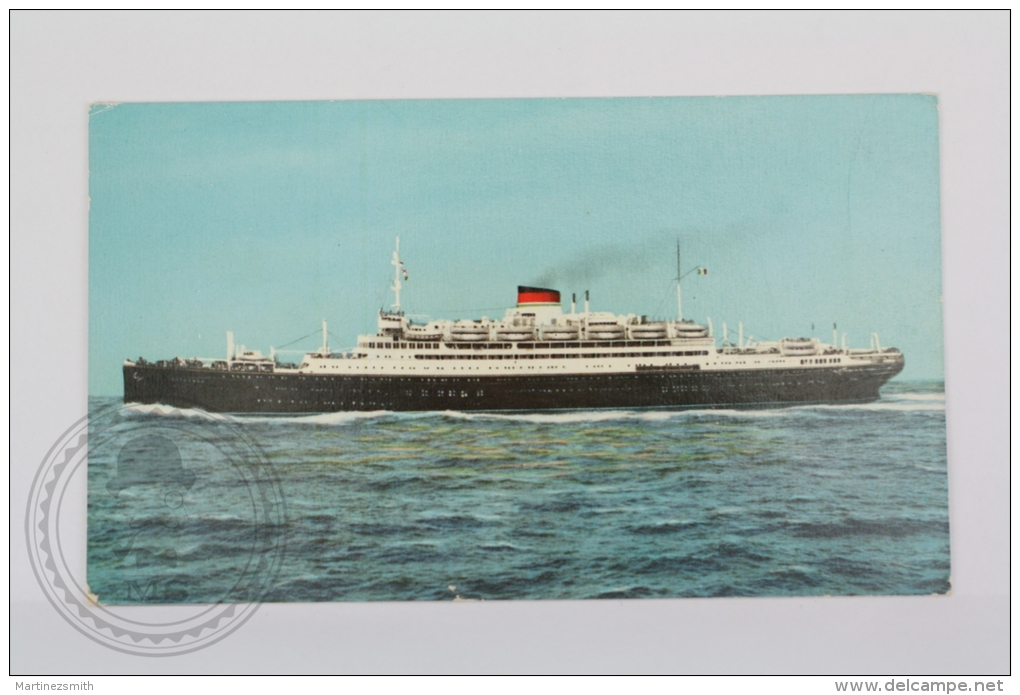 Italian Boat Postcard - MS VULCANIA, Italian Line - Autres & Non Classés