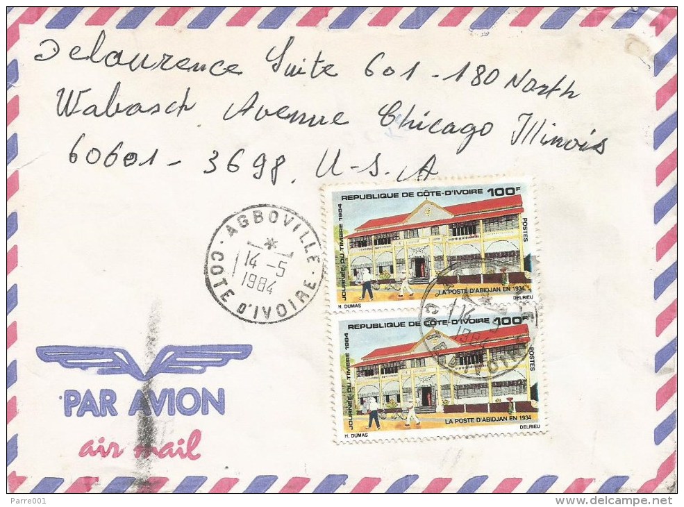 Cote D´Ivoire Ivory Coast 1984 Agboville Colonial Post Office Building Cover - Ivoorkust (1960-...)