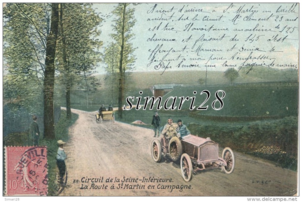 CIRCUIT DE LA SEINE-INFERIEURE - N° 28 - LA ROUTE DE DT-MARTIN EN CAMPAGNE (VOITURE DE COURSES) - Autres & Non Classés