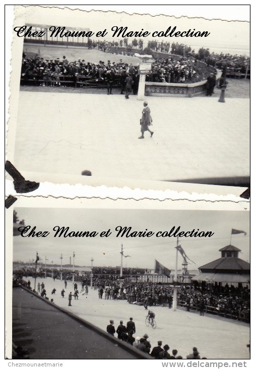 LOT DE 2 PHOTOS 1932 8.5 X 6 TOUR DE FRANCE CYCLISME ARRIVEE MALO LES BAINS 23EME ETAPE REBRY 2468 - Wielrennen