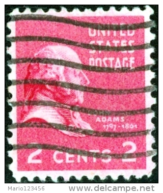 STATI UNITI D’AMERICA, UNITES STATES OF AMERICA, USA,  UOMINI CELEBRI, JOHN ADAMS, 1938, USATO, Mi 413A, Scott 806 - Usados