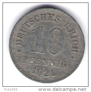 D.Reich10 Pfennig Zink 1921 Jäger Nr.299 TOP - 10 Rentenpfennig & 10 Reichspfennig