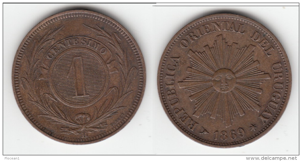 **** URUGUAY - 1 CENTESIMO 1869 H **** EN ACHAT IMMEDIAT !!! - Uruguay