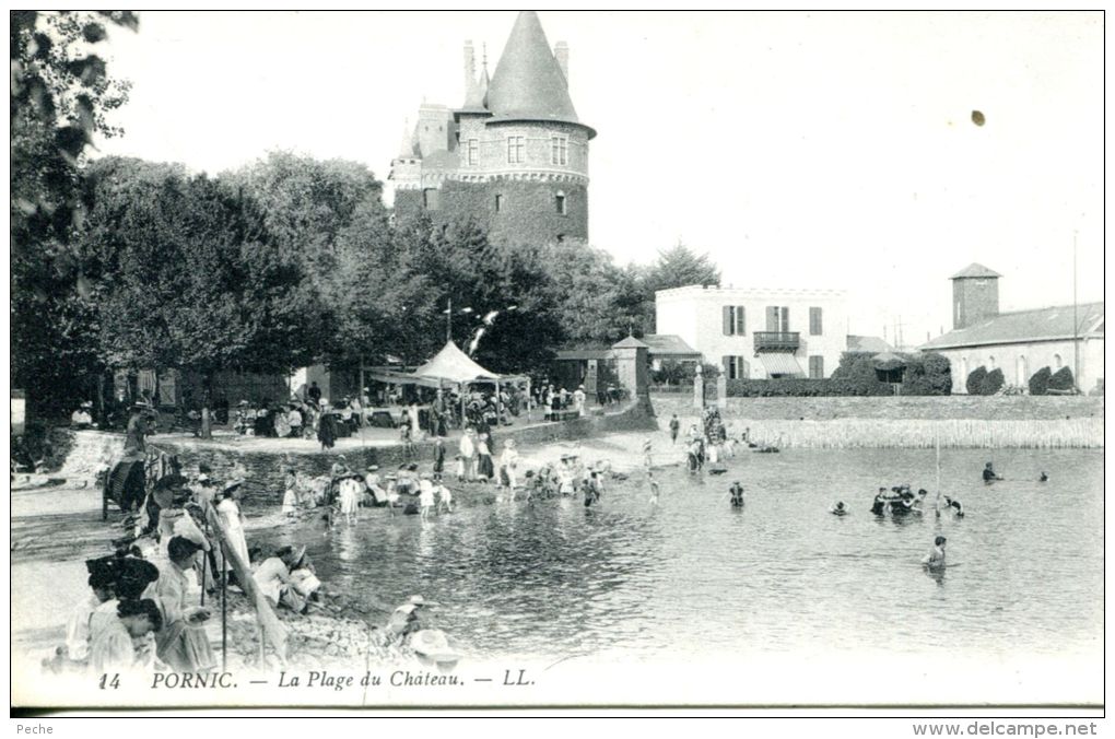 N°41140 -cpa Pornic -la Plage Du Château- - Pornic