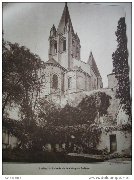 - Article De Presse - Régionalisme- Loches - Indre Et Loire - Tour St Antoine - Collégiale St Ours -1933 - 7 Pages - - Documenti Storici