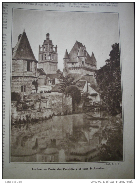 - Article De Presse - Régionalisme- Loches - Indre Et Loire - Tour St Antoine - Collégiale St Ours -1933 - 7 Pages - - Documenti Storici