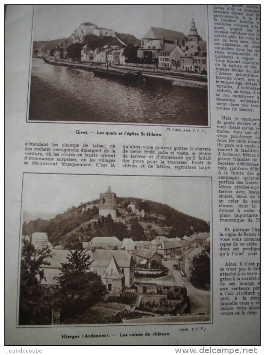 - Article De Presse - Régionalisme- Ardennes - Rethel - Asfeld - Charleville - Monthermé - Givet - Sedan-1933 - 9 Pages - Documents Historiques