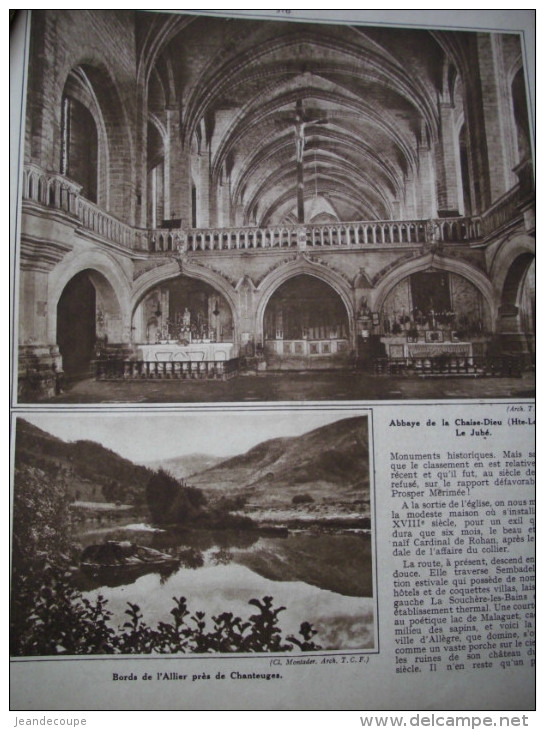 Article De Presse - Régionalisme- Le Puy - Chamalières - La Chaise Dieu - Langeac- Lavoute Chilhac - 1933 - 8 Pages - Documents Historiques