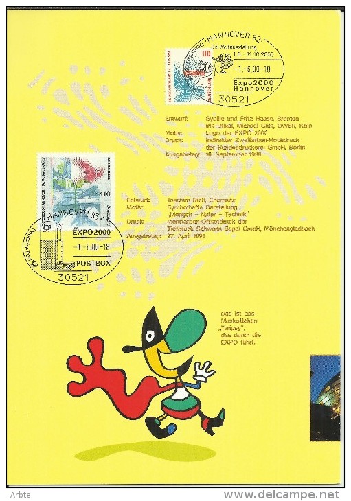 ALEMANIA DOCUMENTO CON SELLOS EXPO 2000 HANNOVER - 2000 – Hannover (Germania)