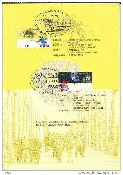 ALEMANIA DOCUMENTO CON SELLOS EXPO 2000 HANNOVER - 2000 – Hannover (Duitsland)