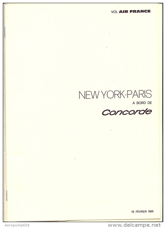 Menu Concorde Paris-New York - Menu Kaarten