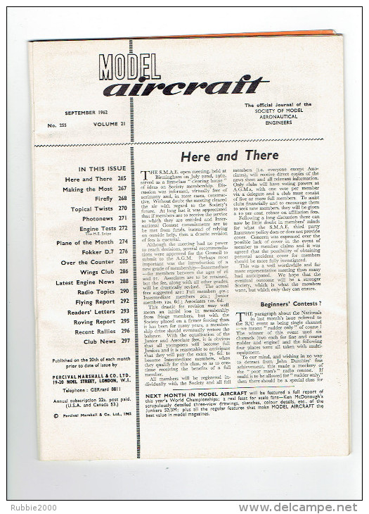 MODEL AIRCRAFT SEPTEMBER 1962 - Groot-Britannië