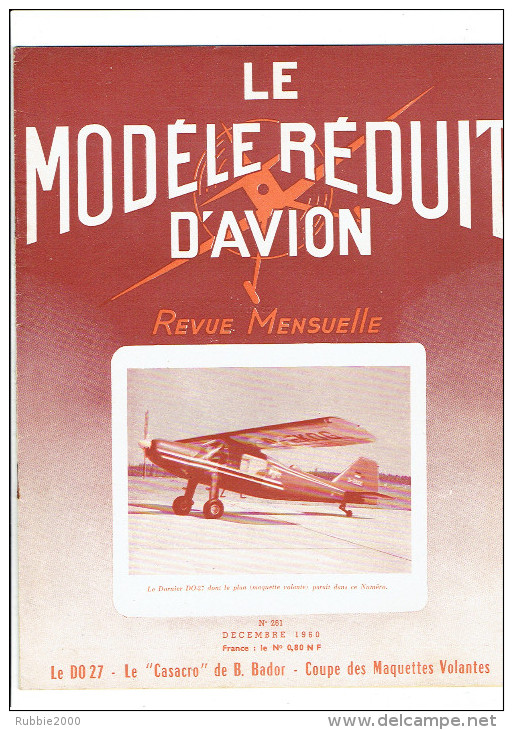 LE MODELE REDUIT D AVION 1960 CASACRO II DE BADOR DORNIER DO 27 AVIONNETTE KE 8 - Frankreich