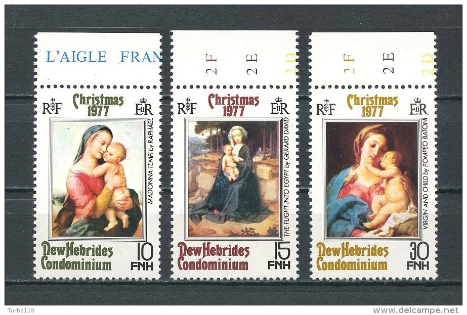 HEBRIDES 1977 N° 524/526 ** Neufs = MNH  Superbes Cote 2,80 € Noël Christmas Tableaux Peintures Paintings Madone Vierge - Nuovi