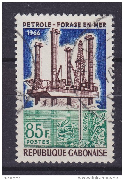 Gabon 1966 Mi. 252     85 Fr Die Wirtschaftliche Entwicklung Gabuns Bohrinsel "Roger Butin" - Gabun (1960-...)