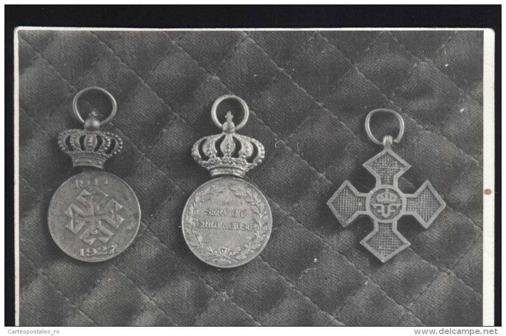WWI-King Ferdinand-Romania-medals-decorations-original Photo-12.5x8cm-unused,perfect Shape - Monnaies (représentations)