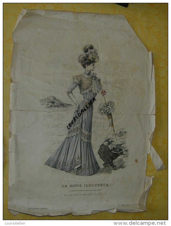 4 Dessins LA MODE ILLUSTREE N°45 N°10 De 1892 Et N°26 De 1900 Et Une Autre Découpée Très âbimées Voir Les Scans - Collections