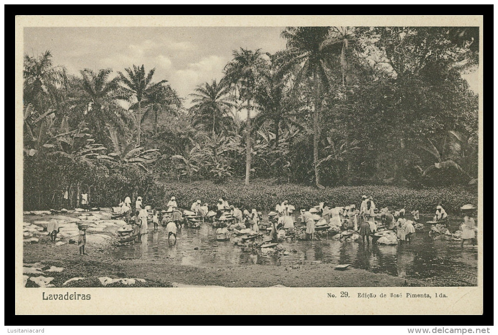 SÃO TOMÉ E PRÍNCIPE-  LAVADEIRAS-  ( Ed. De José Pimenta Lda. Nº 9)  Carte Postale - Sao Tome And Principe
