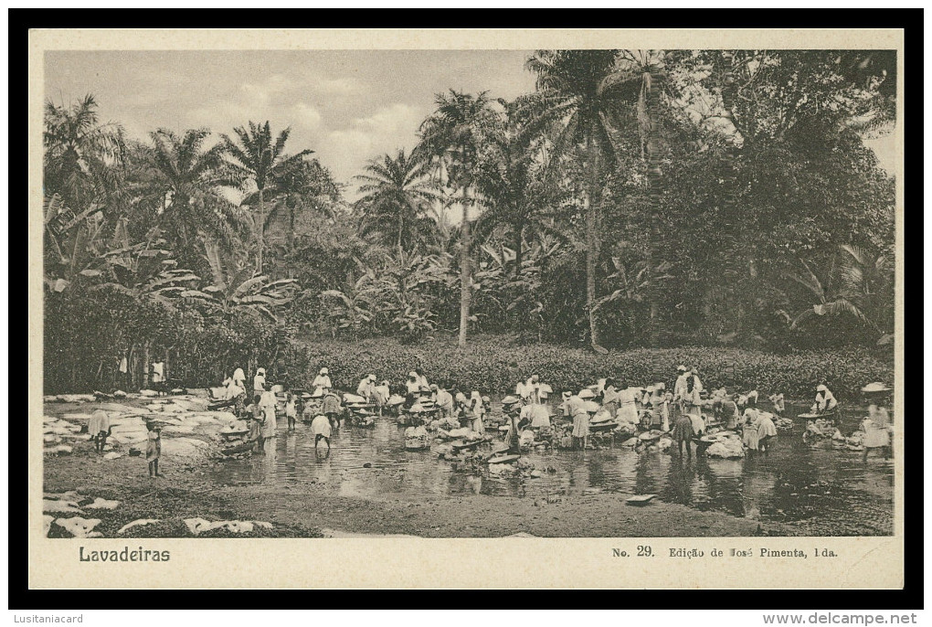 SÃO TOMÉ E PRÍNCIPE-  LAVADEIRAS-  ( Ed. De José Pimenta Lda. Nº 9)  Carte Postale - Sao Tome Et Principe