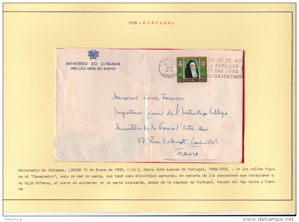 02007 Carta De Lisboa A Paris 1958 - Lettres & Documents