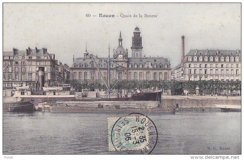 Al - Cpa ROUEN - Quais De La Bourse (toilée) - Rouen