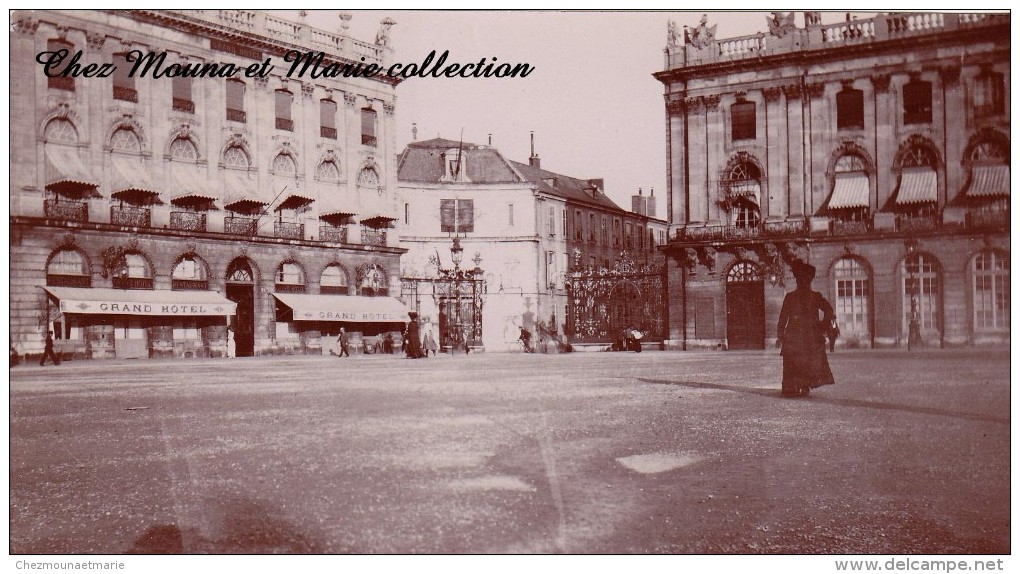 PHOTO 1910 14 X 8 NANCY PLACE STANISLAS GRAND HOTEL DEVANTURE 2472 - Lieux