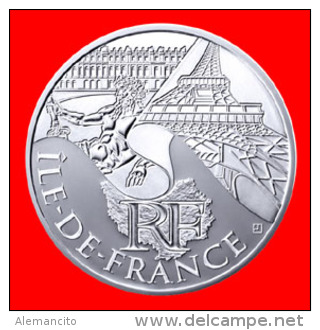 FRANCIA SERIE “EUROS REGIONES”  AÑO 2011 PLATA: 500/1000 PESO: 10 GRAMOS. DIÁMETRO: 29 MM.