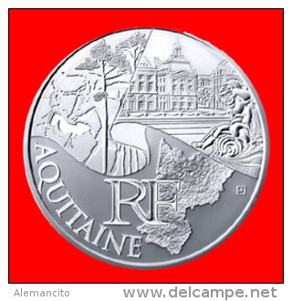 FRANCIA SERIE “EUROS REGIONES”  AÑO 2011 PLATA: 500/1000 PESO: 10 GRAMOS. DIÁMETRO: 29 MM.