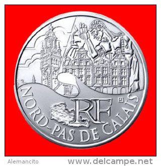 FRANCIA SERIE “EUROS REGIONES”  AÑO 2011 PLATA: 500/1000 PESO: 10 GRAMOS. DIÁMETRO: 29 MM.