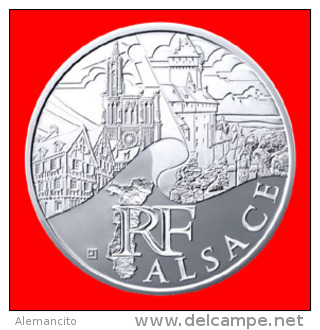 FRANCIA SERIE “EUROS REGIONES”  AÑO 2011 PLATA: 500/1000 PESO: 10 GRAMOS. DIÁMETRO: 29 MM.