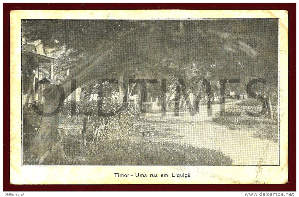 TIMOR - UMA RUA EM LIQUIÇA - 1940 PC - East Timor