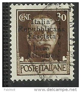 BASE ATLANTICA 1943 CENT. 30c USATO USED OBLITERE' - Local And Autonomous Issues