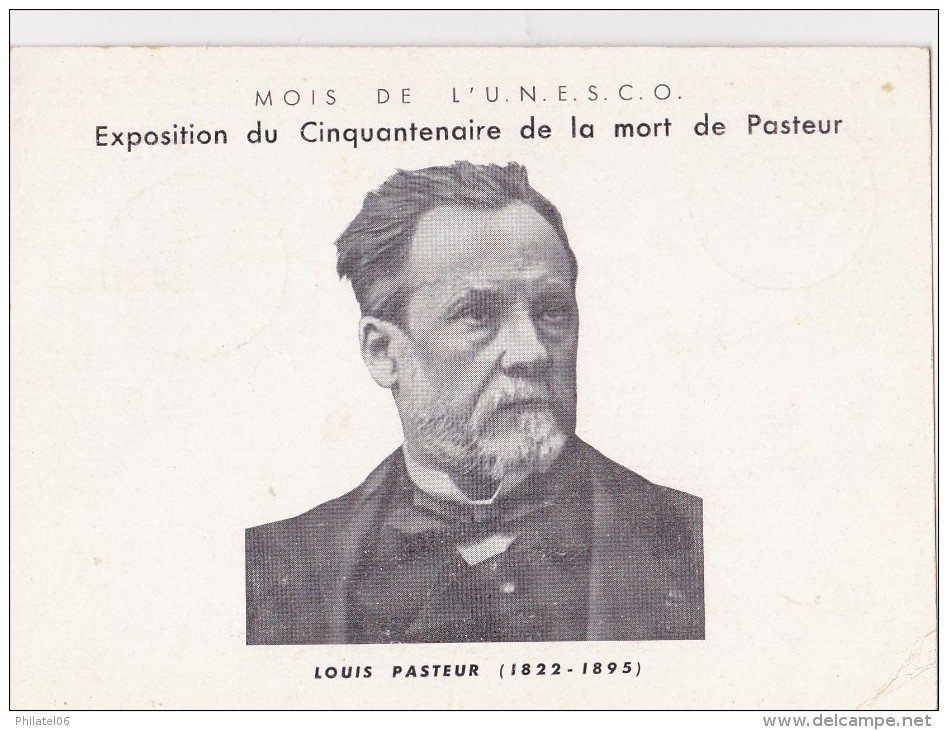 FRANCE  CARTE  1946  MORT DE PASTEUR - Louis Pasteur