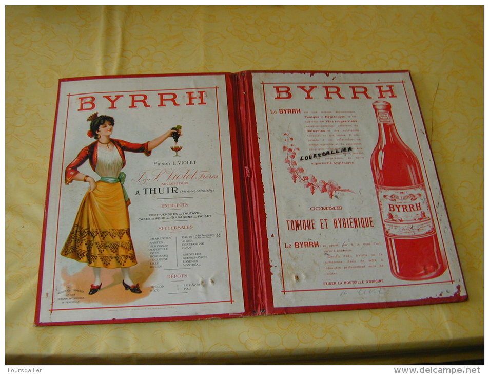 INDICATEUR DES CHEMINS DE FER Couverture Rouge Avec La Pub BYRRH Vin Généreux Au Quinquina à L'intérieur à L'extérieur - Ferrovie