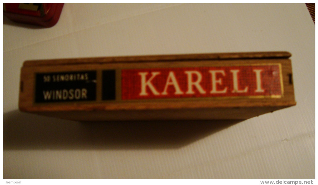 BOITE DE CIGARE     KARELI   WINDSOR   EN BOIS  VIDE - Empty Tobacco Boxes