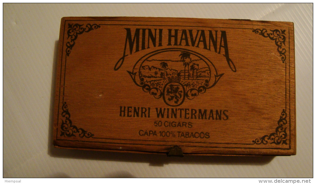 BOITE DE MINI HAVANA CIGARE  HENRI WINTERMANS . EN BOIS  VIDE - Schnupftabakdosen (leer)