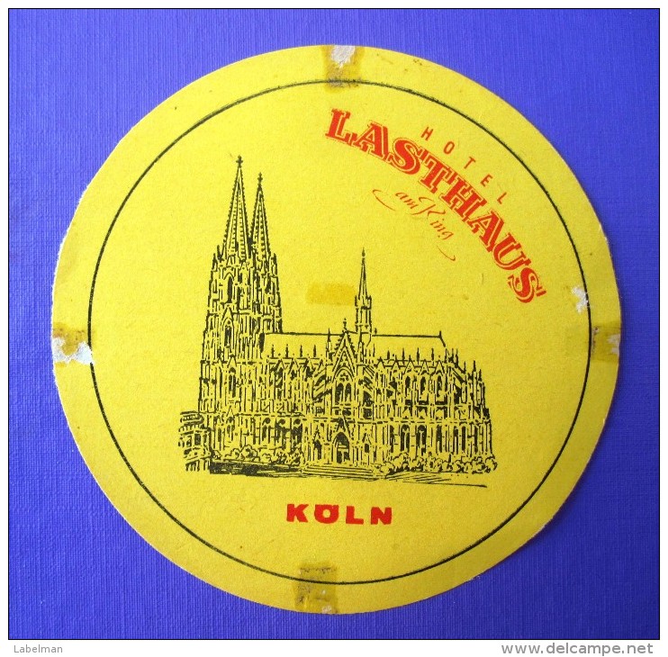 HOTEL PENSION LAST HAUS KOLN COLOGNE GERMANY DEUTSCHLAND TAG DECAL STICKER LUGGAGE LABEL ETIQUETTE AUFKLEBER BERLIN - Hotel Labels