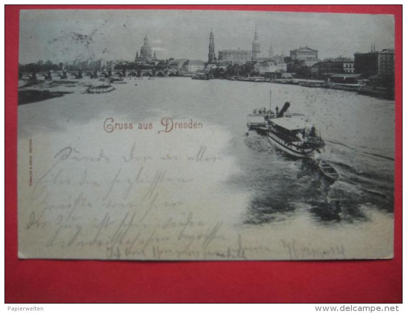 Dresden - Mondscheinkarte "Gruss Aus Dresden" 1897 - Dresden