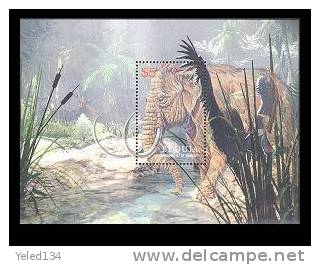 BEQUIA  374  MINT NEVER HINGED SOUVENIR SHEET OF DINOSAURS   #   037-5 ( - Prehistóricos