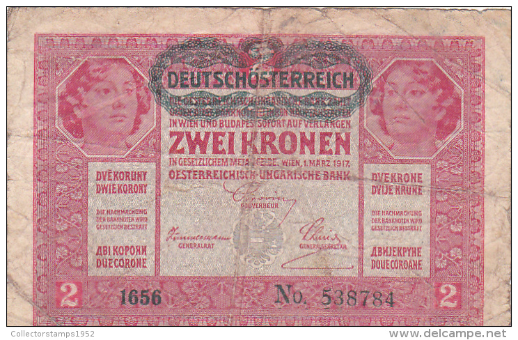 2058A, THE DEUCHLAND OCCUPATION IN HUNGARY, ZWEI KORONA, OVERPRINT 1915. - Hongrie