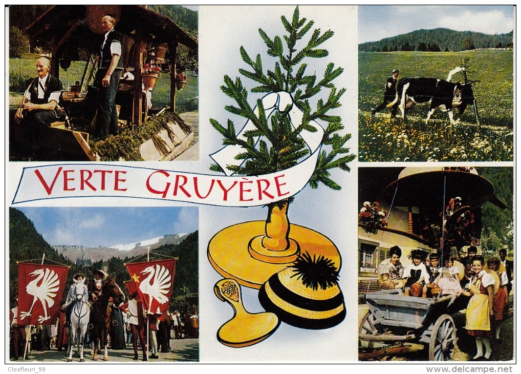 Verte Gruyère, La Poya, Montée à L'alpage / Collection De Six Cartes Magnifiques - Autres & Non Classés