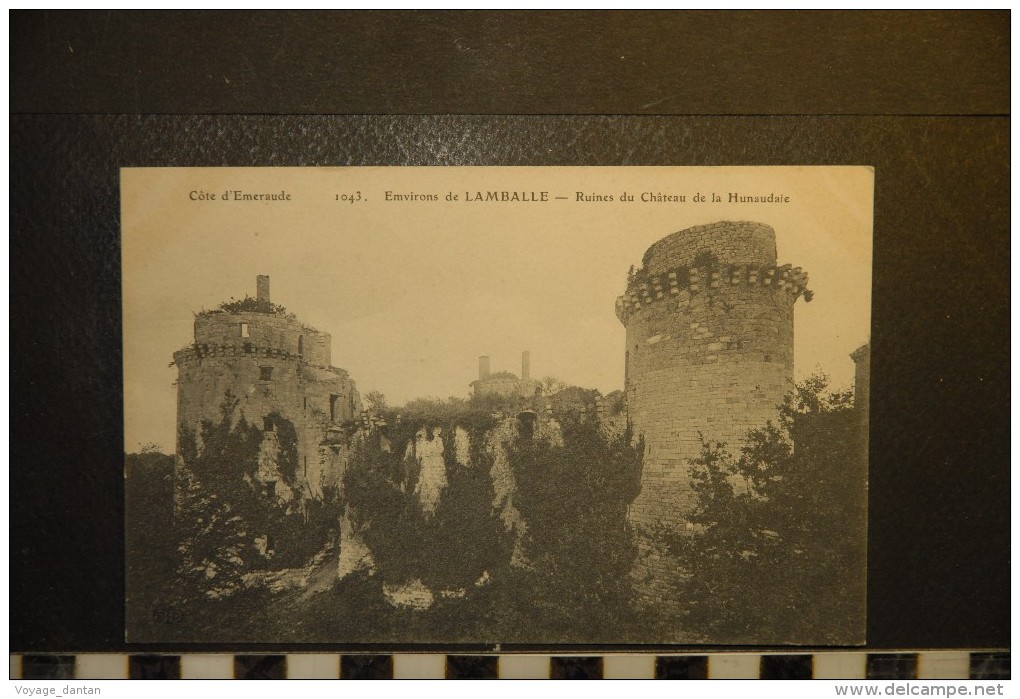 CP, 22, Environs De LAMBALLE Ruines Du Chateau De La Hunaudaie N°1043 Edition ELD RARE Plan - Lamballe