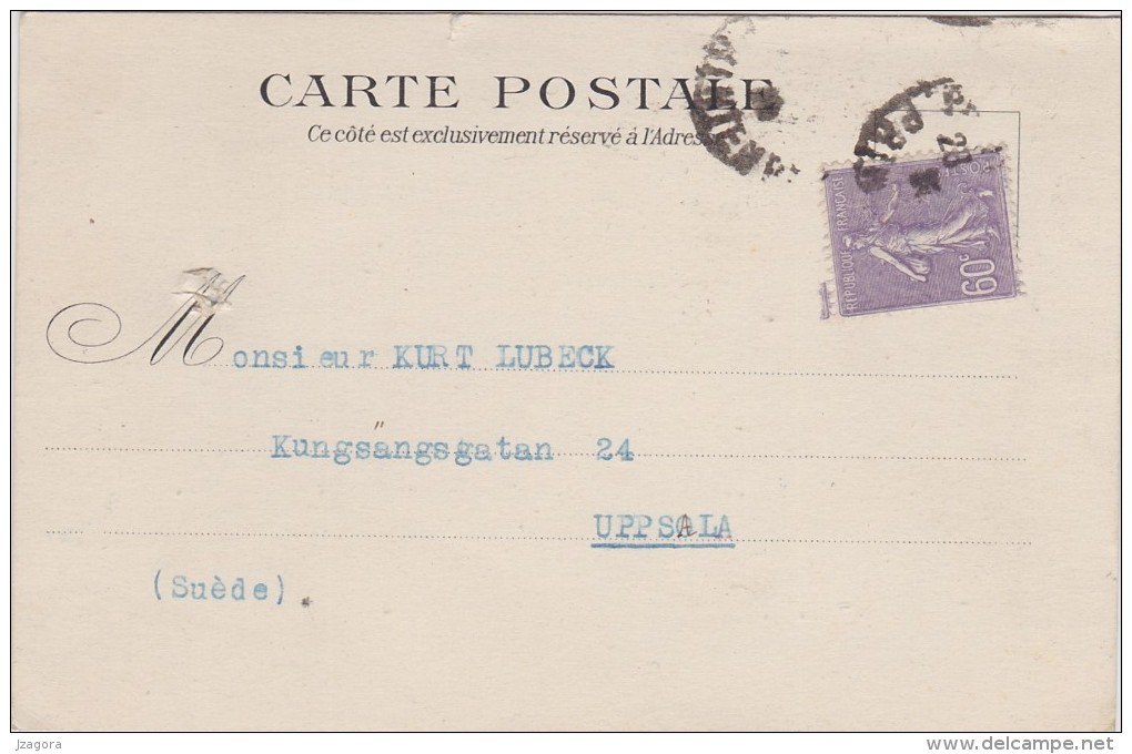 FRANCE 1925 CARTE POSTALE TO SWEDEN - Laquionie - Andere & Zonder Classificatie