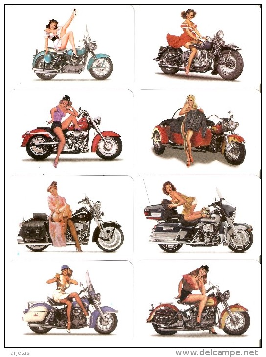 SERIE COMPLETA DE 8 CALENDARIOS DEL AÑO 2011 DE MOTOS Y PIN UPS  Nº1(CALENDRIER-CALENDAR) WOMAN-MUJER SEXI-MOTORBIKE - Tamaño Pequeño : 2001-...