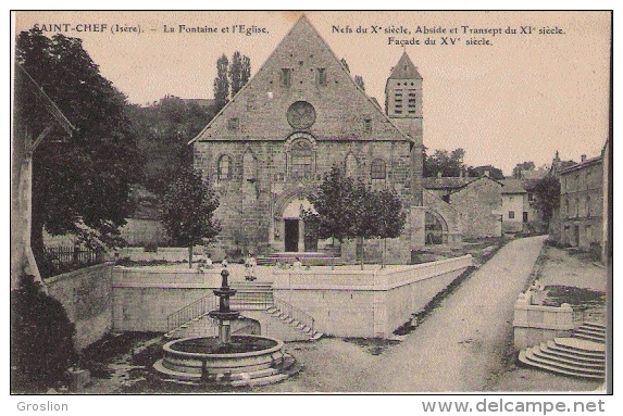 SAINT CHEF (ISERE) LA FONTAINE ET L'EGLISE - Saint-Chef